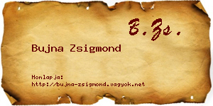 Bujna Zsigmond névjegykártya